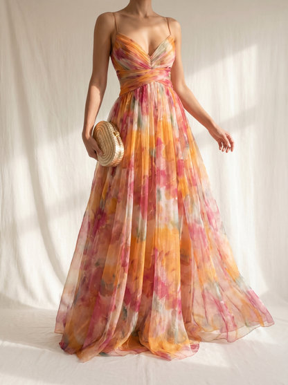 Giselle | Vestido maxi encantador con estampado floral