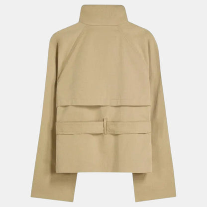 Gabardina corta de lujo para mujer – Trench elegante con cinturón ajustable