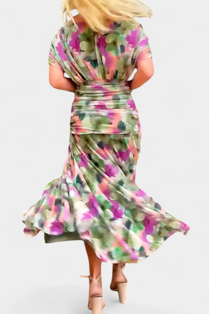Laura | Vestido maxi de verano para mujer con escote en V elegante