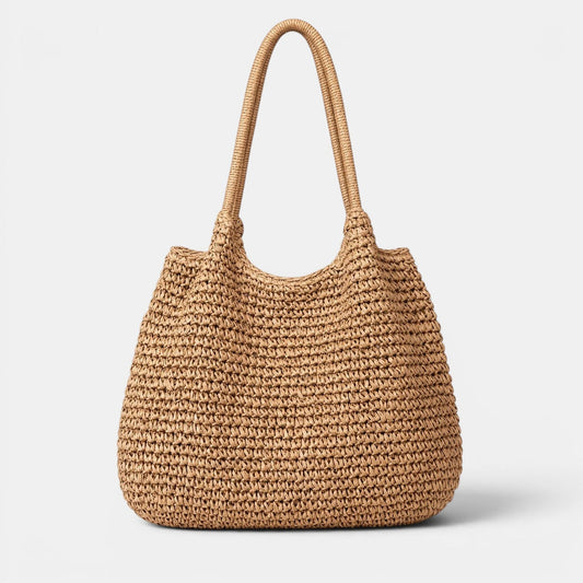 Bolso Tote Oversize Trenzado Caqui Mujer