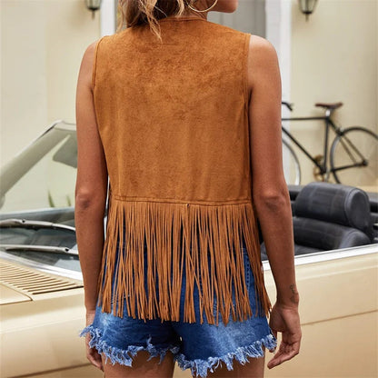 Leire | Chaleco de Ante con Flecos Mujer Estilo Western