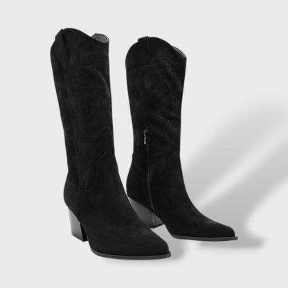 Botas Ortopédicas Cowboy Ante Tacón Ancho