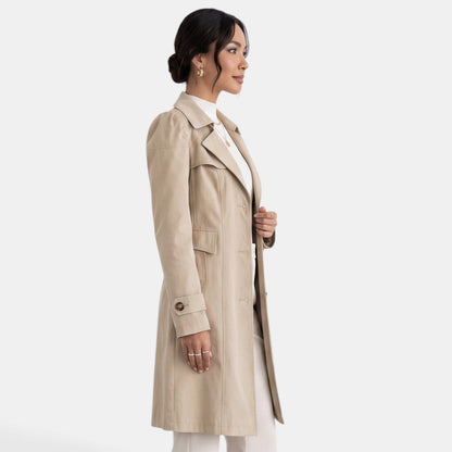 Abrigo de gabardina elegante para mujer