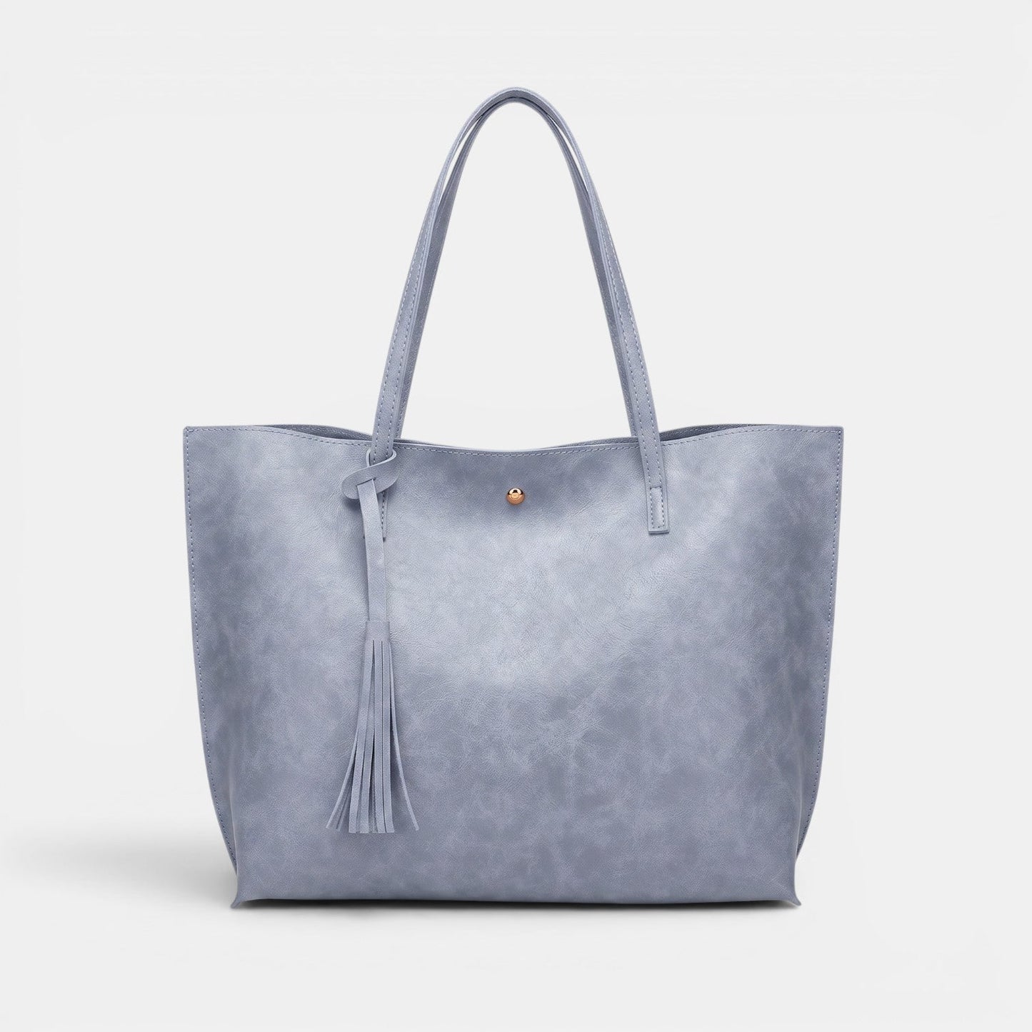 Bolso Mujer Cuero Borlas Grande