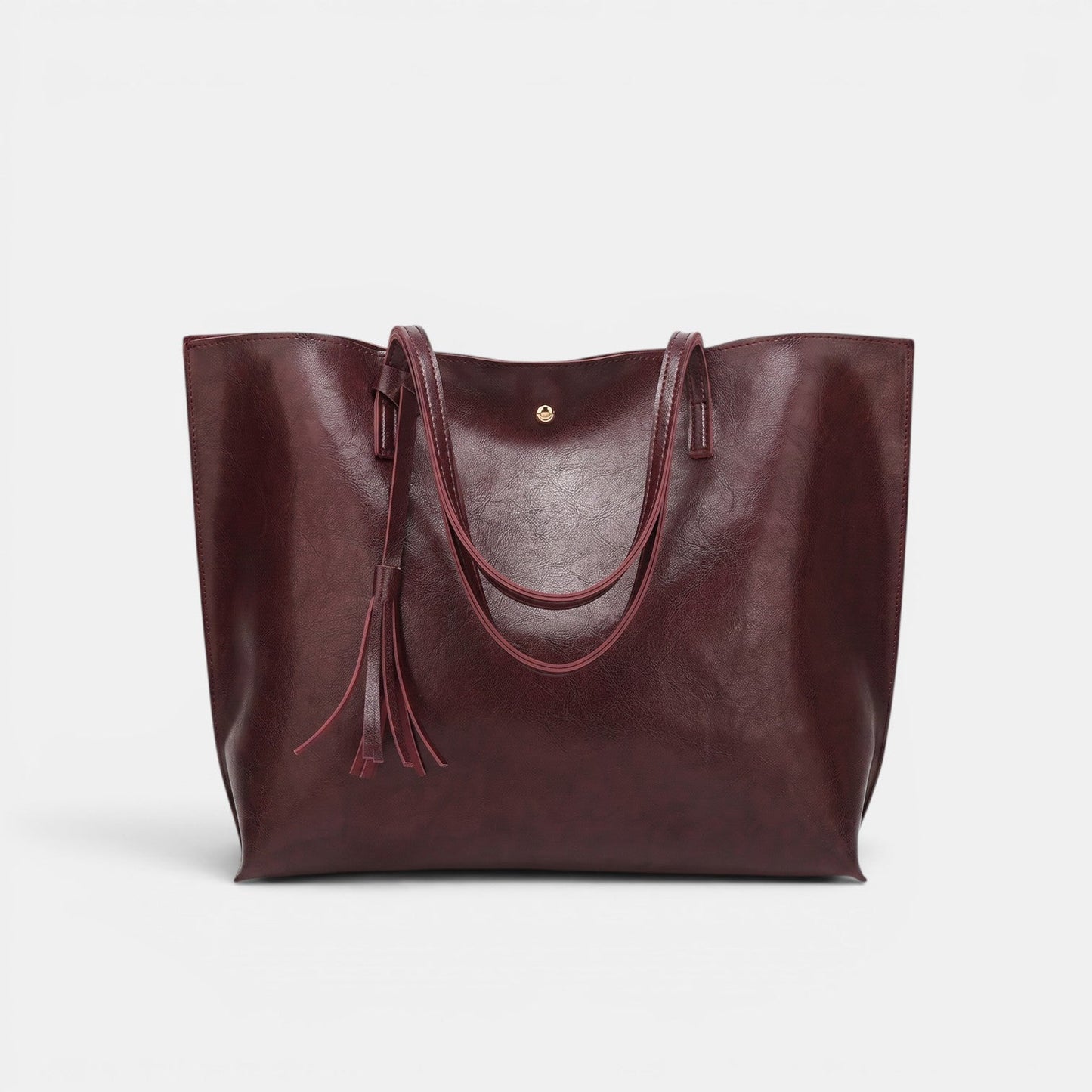 Bolso Mujer Cuero Borlas Grande