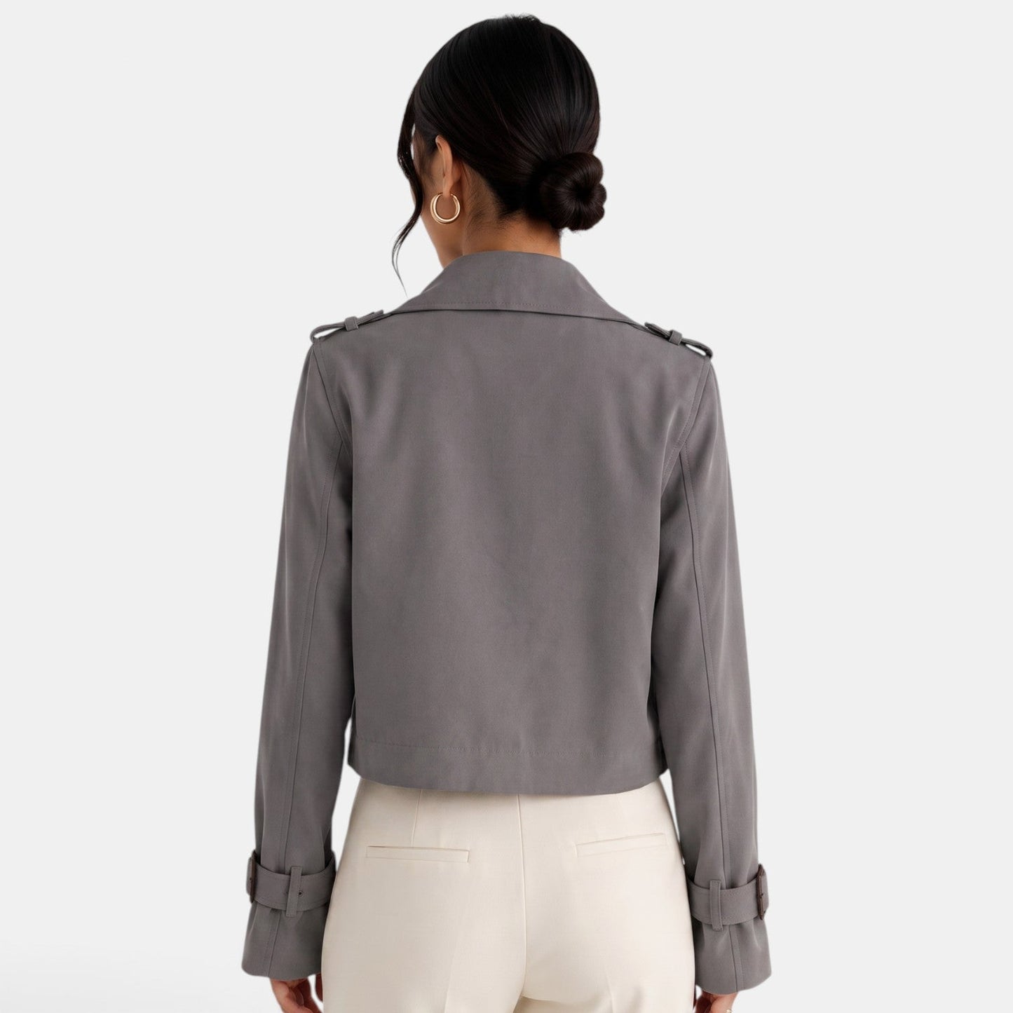 Gabardina corta elegante para mujer