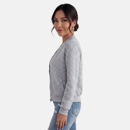 Chaqueta de entretiempo para mujer con cremallera y bolsillos