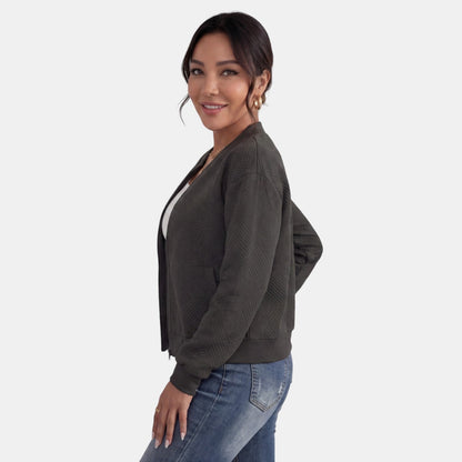 Chaqueta de entretiempo para mujer con cremallera y bolsillos
