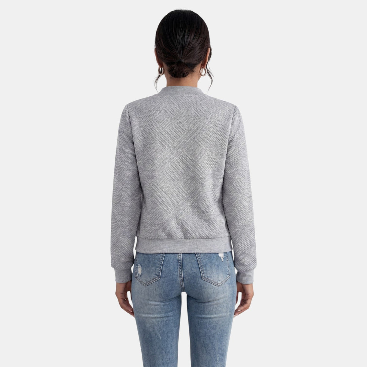 Chaqueta de entretiempo para mujer con cremallera y bolsillos