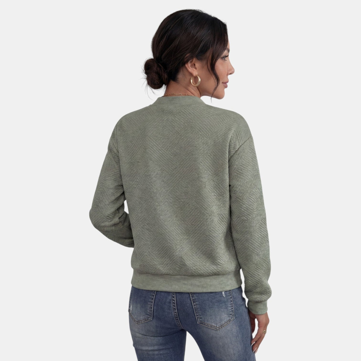 Chaqueta de entretiempo para mujer con cremallera y bolsillos
