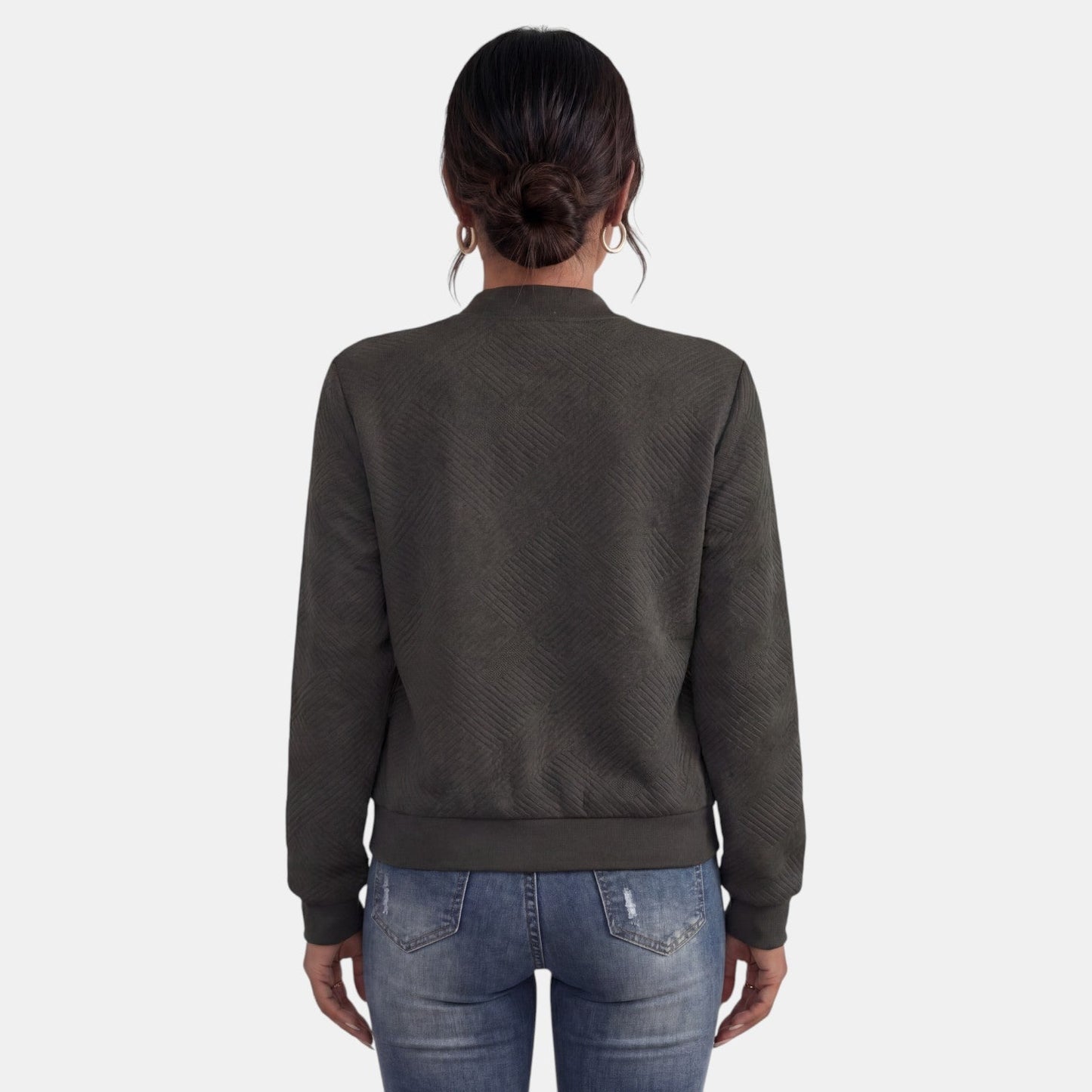Chaqueta de entretiempo para mujer con cremallera y bolsillos