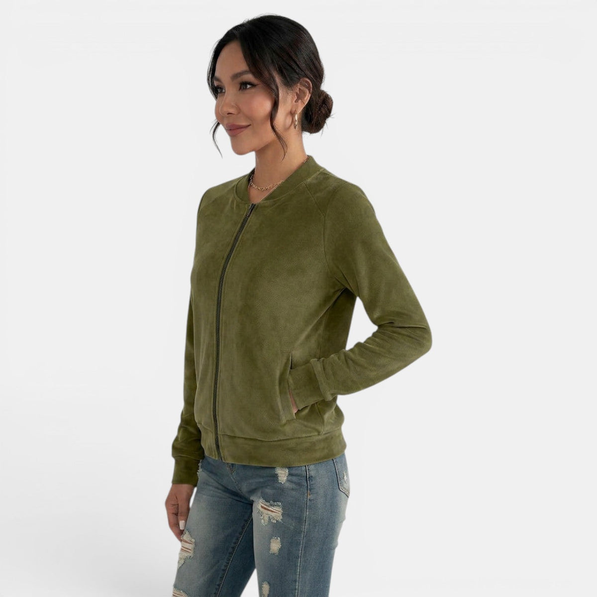 Chaqueta de entretiempo para mujer con cremallera