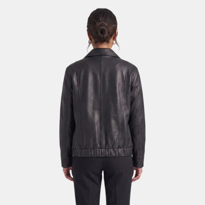 Chaqueta larga premium para mujer – oversize de cuero sintético con cremallera