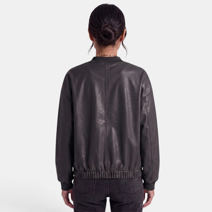 Chaqueta biker de cuero sintético para mujer