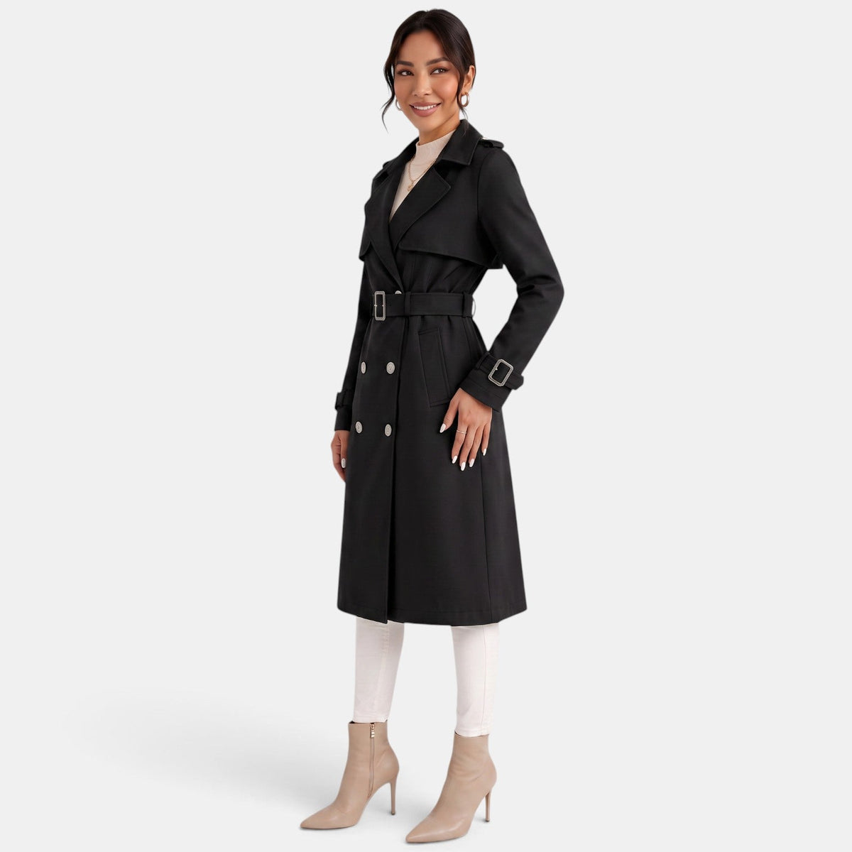 Gabardina larga elegante para mujer