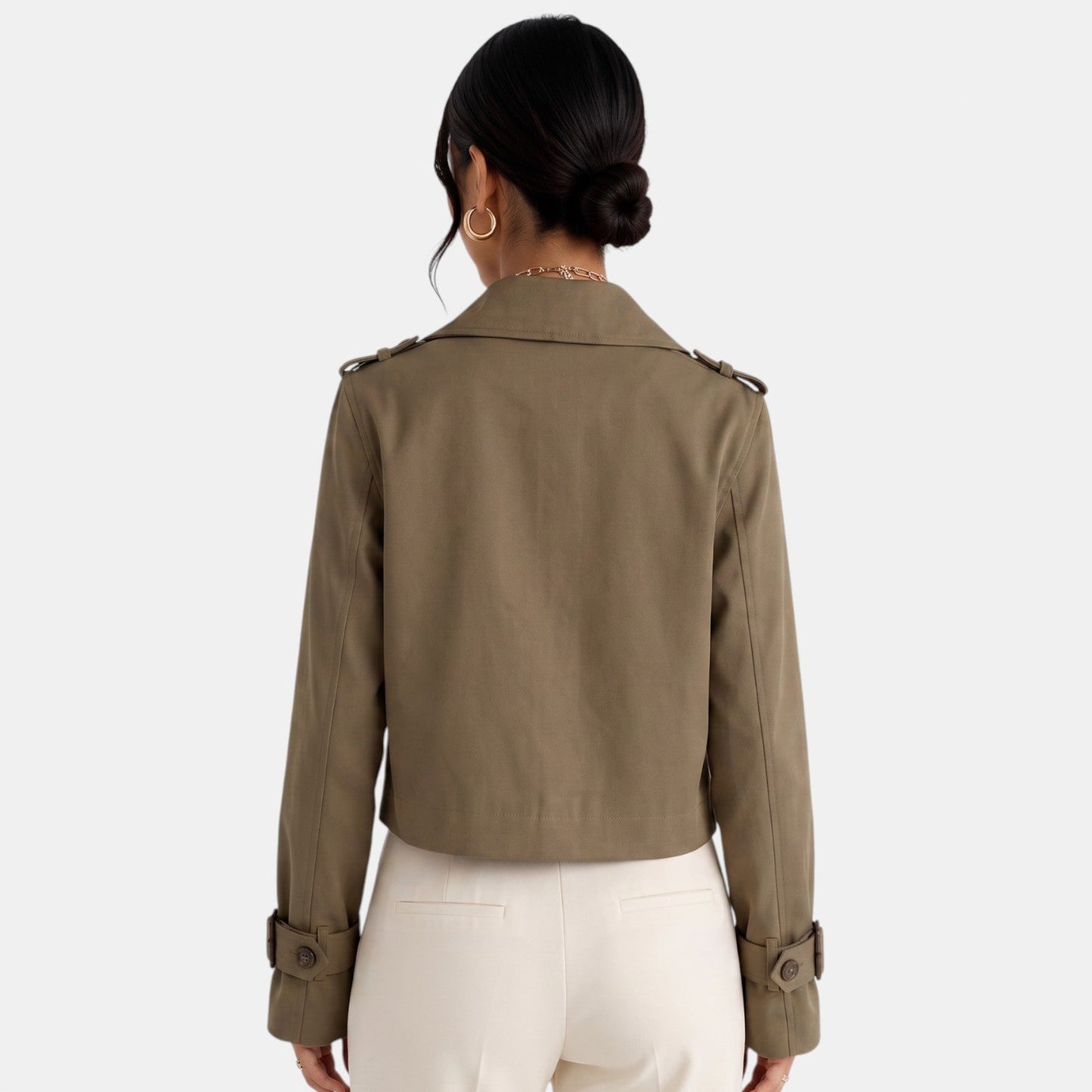 Gabardina corta elegante para mujer