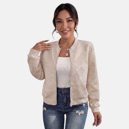 Chaqueta de entretiempo para mujer con cremallera y bolsillos