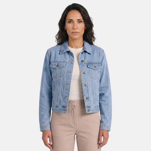 Chaqueta vaquera para mujer premium – Corte recto clásico