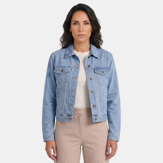 Chaqueta vaquera para mujer premium – Corte recto clásico
