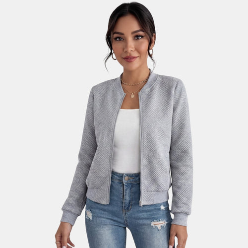 Chaqueta de entretiempo para mujer con cremallera y bolsillos