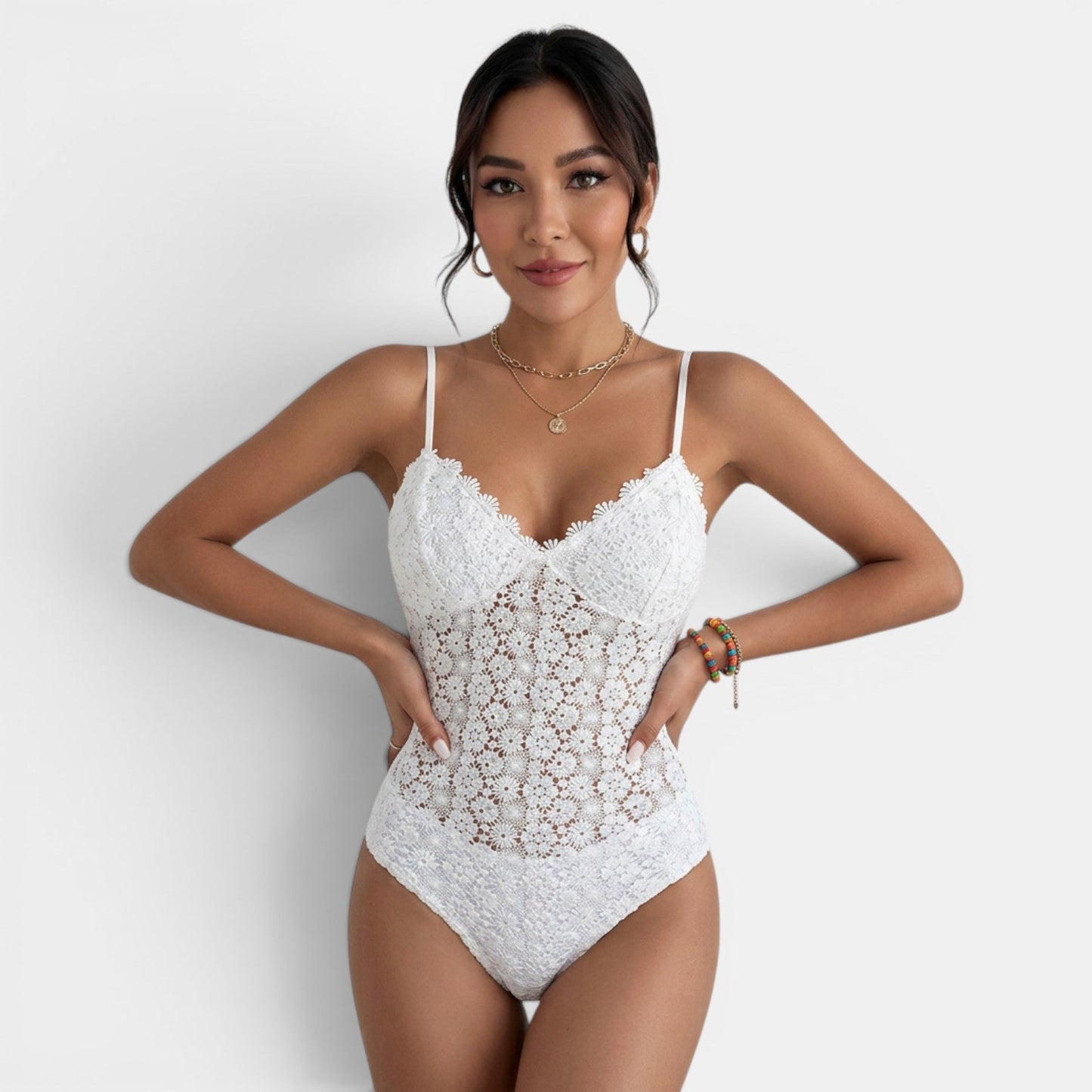 Bañador Mujer Punto Bordado