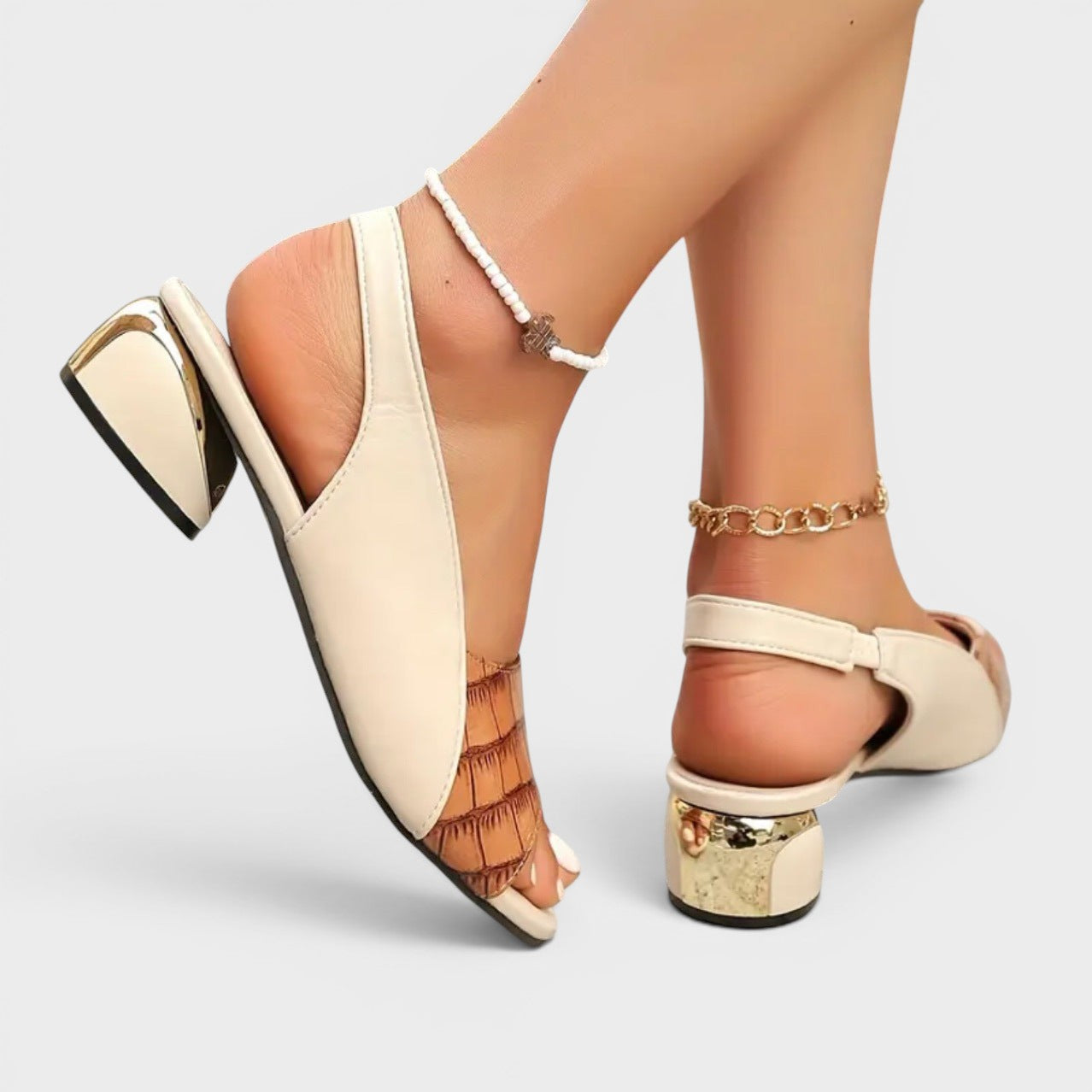 Clara | Sandalias de tacón bajo