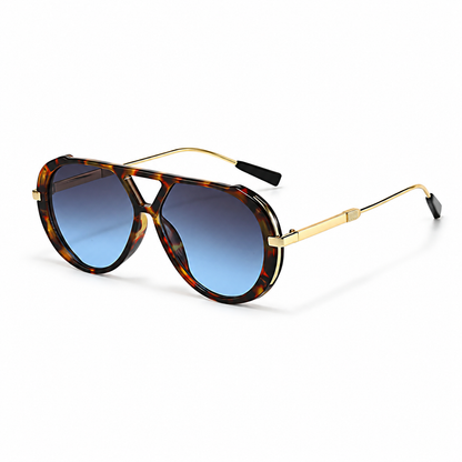 Mujer Gafas de sol con lentes redondas y brazos delgados