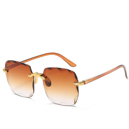 Mujer Gafas de sol rectangulares sin montura con patillas rectas