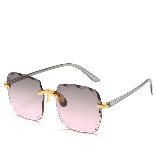 Mujer Gafas de sol rectangulares sin montura con patillas rectas