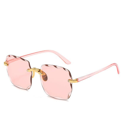 Mujer Gafas de sol rectangulares sin montura con patillas rectas