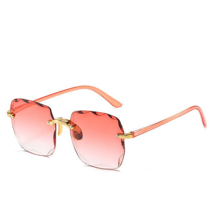 Mujer Gafas de sol rectangulares sin montura con patillas rectas