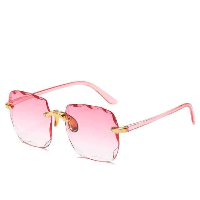 Mujer Gafas de sol rectangulares sin montura con patillas rectas