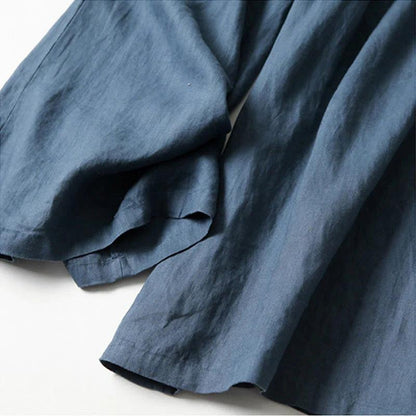 Mujer Pantalón de Pierna Ancha con Cintura Elástica y Pliegues Frontales