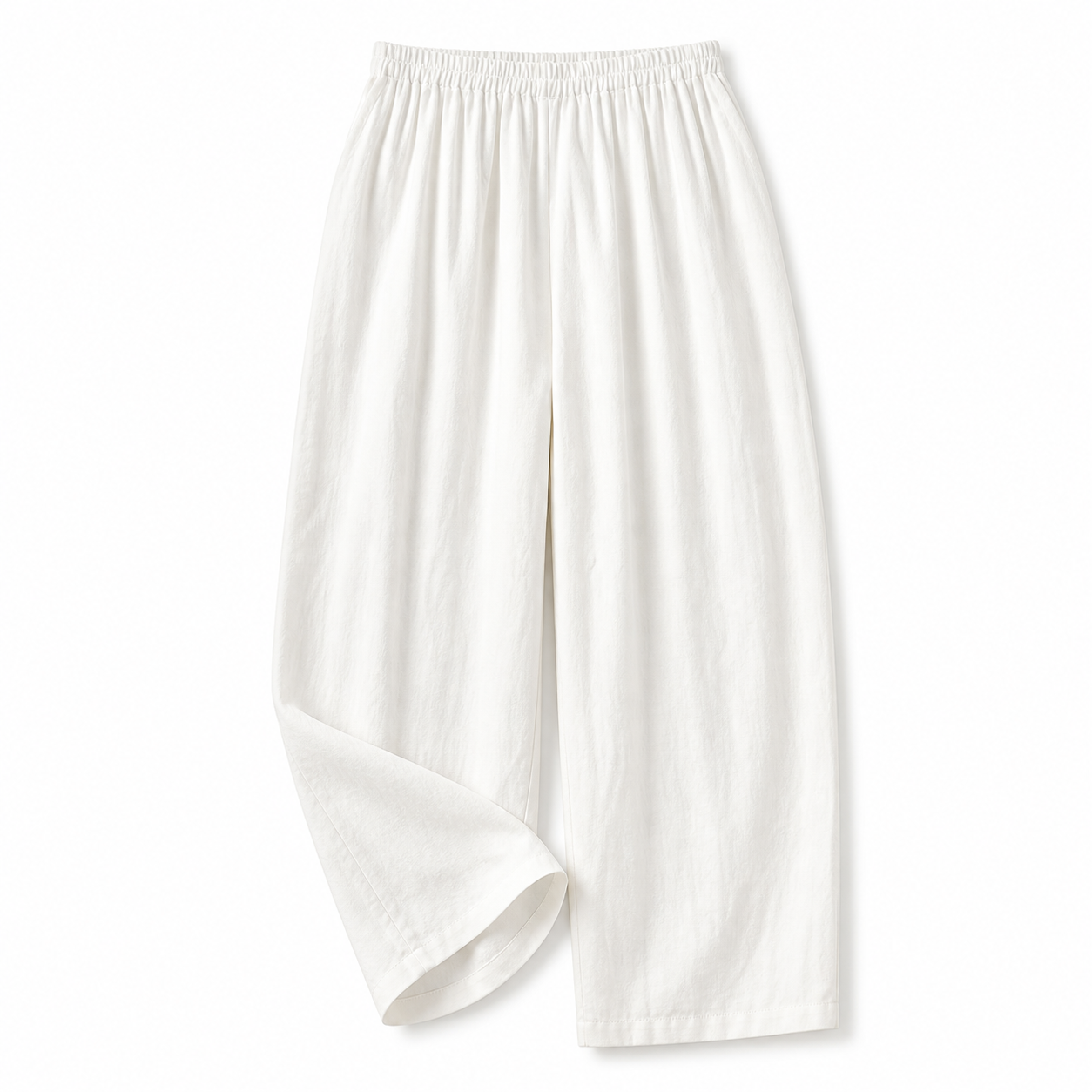 Pantalón de mujer con cintura elástica y pernera recta de longitud completa