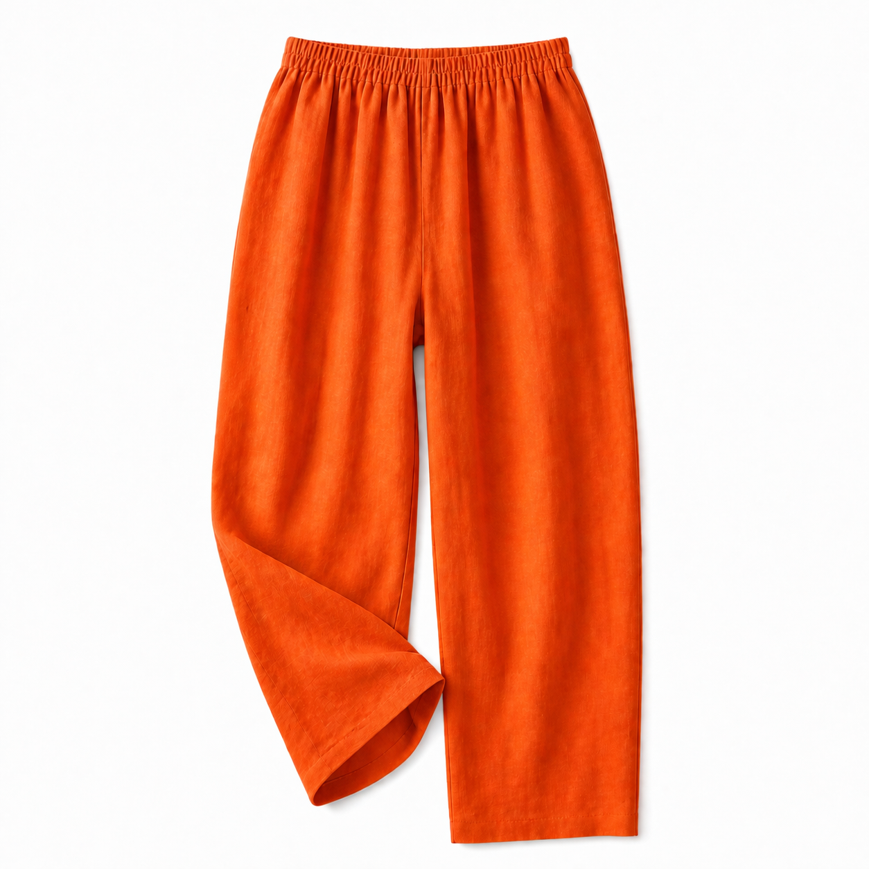 Pantalón de mujer con cintura elástica y pernera recta de longitud completa