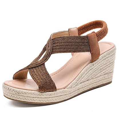 Aroa | sandalias de cuña con trenzado