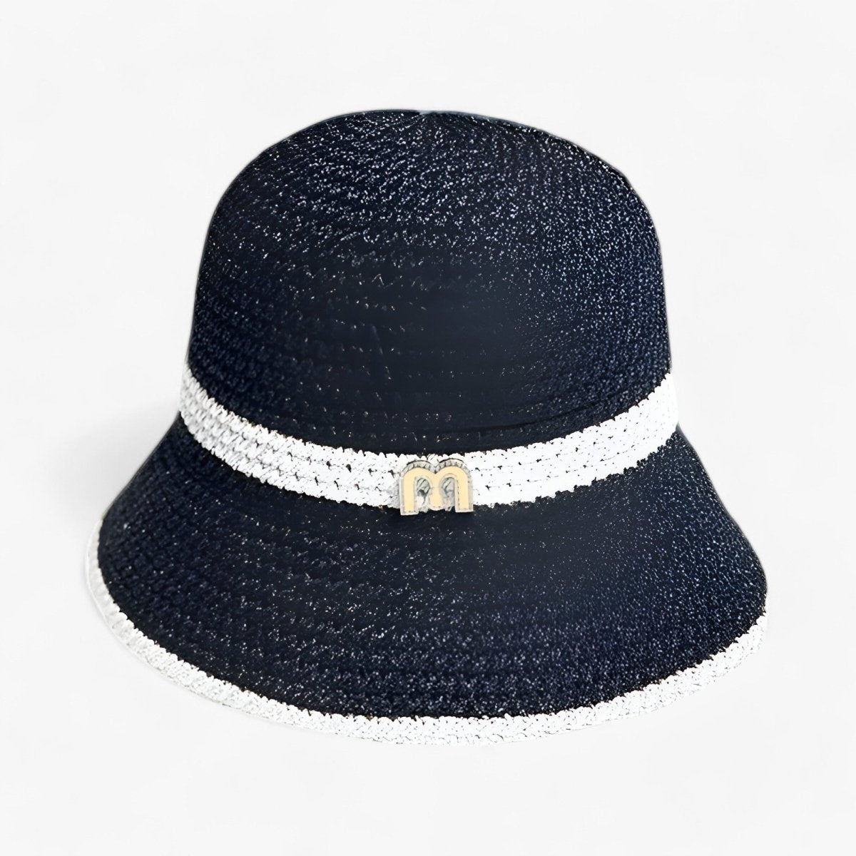 Sombrero de paja trenzada para mujer con banda de logotipo