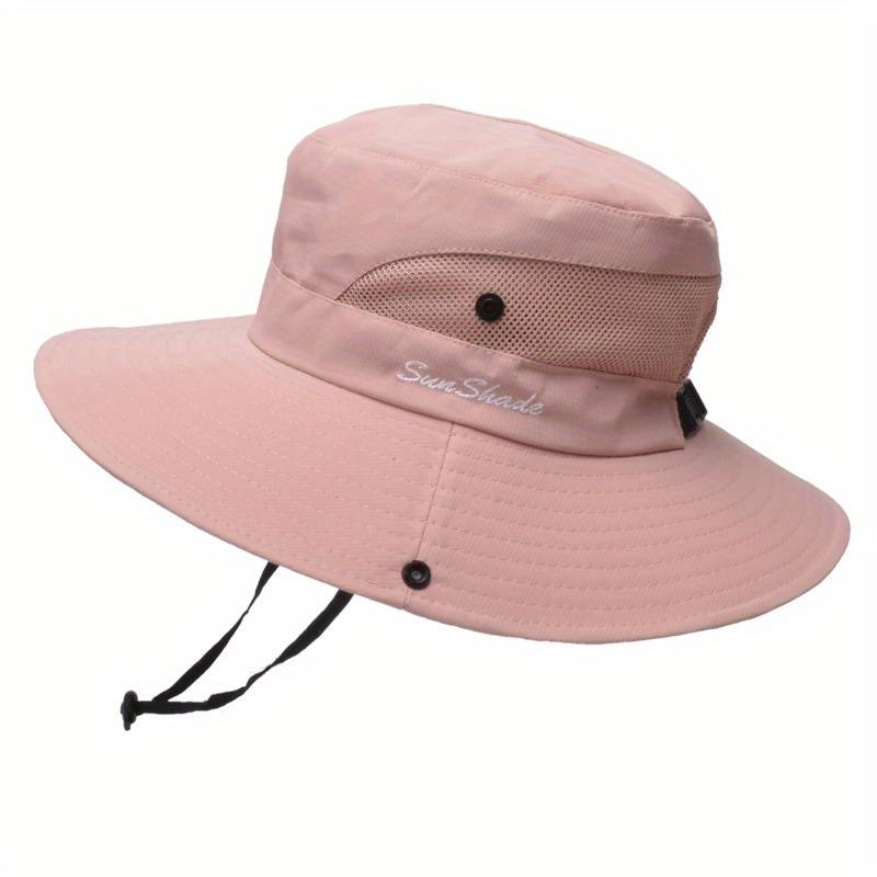 Sombrero de sol de ala ancha para mujer con abertura para coleta