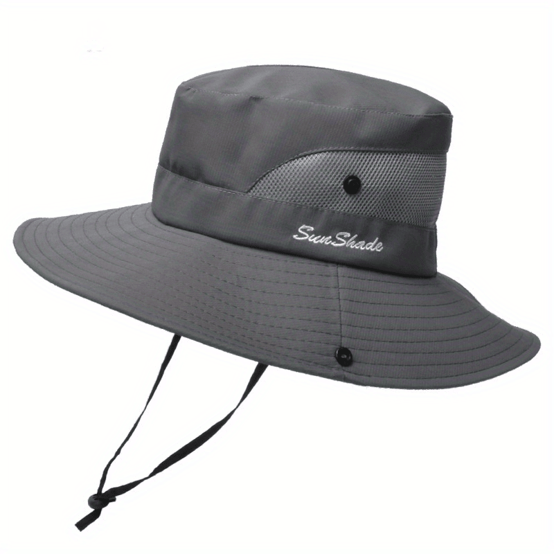 Sombrero de sol de ala ancha para mujer con abertura para coleta