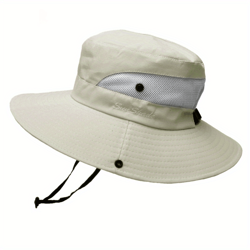 Sombrero de sol de ala ancha para mujer con abertura para coleta