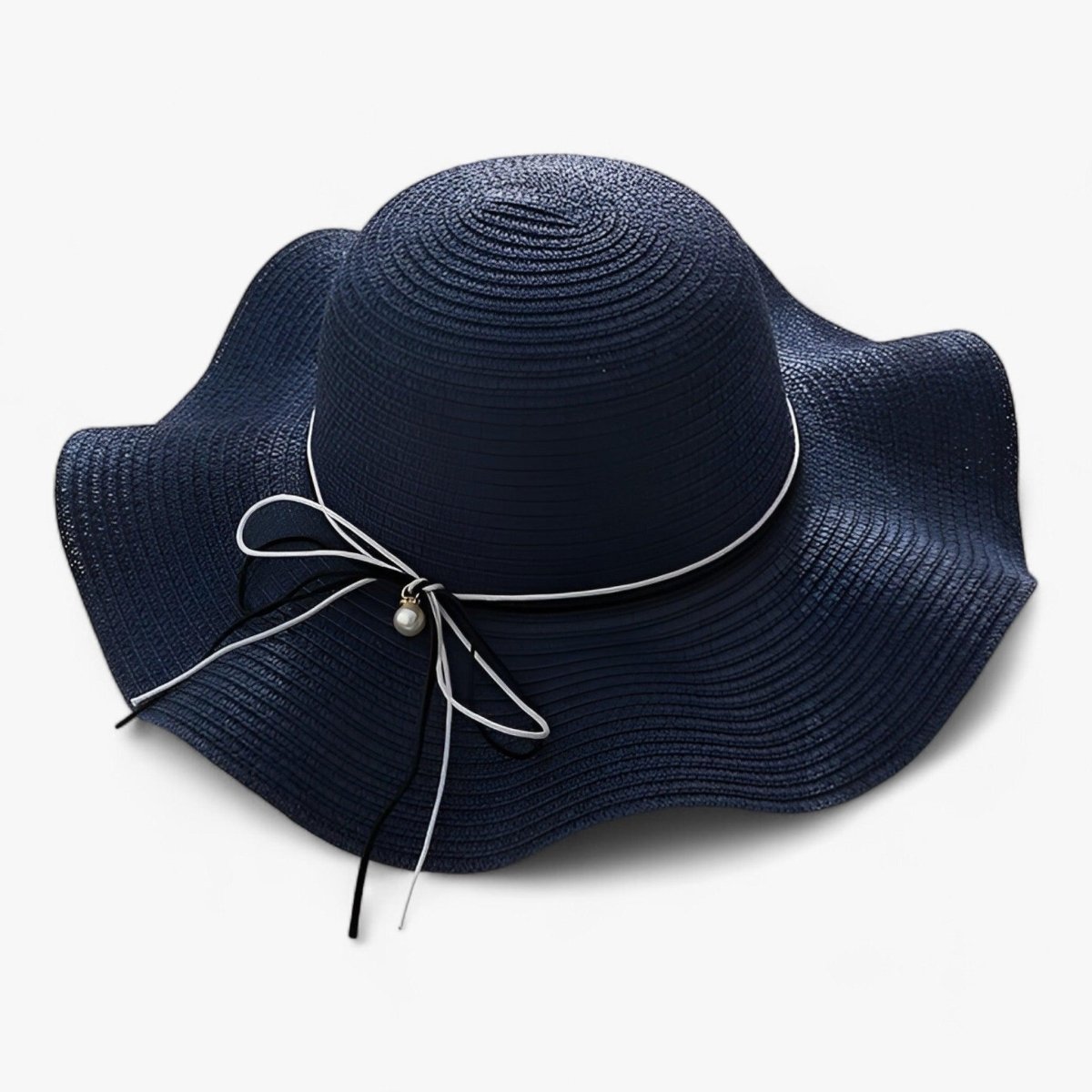 Sombrero de sol de ala ancha para mujer con lazo