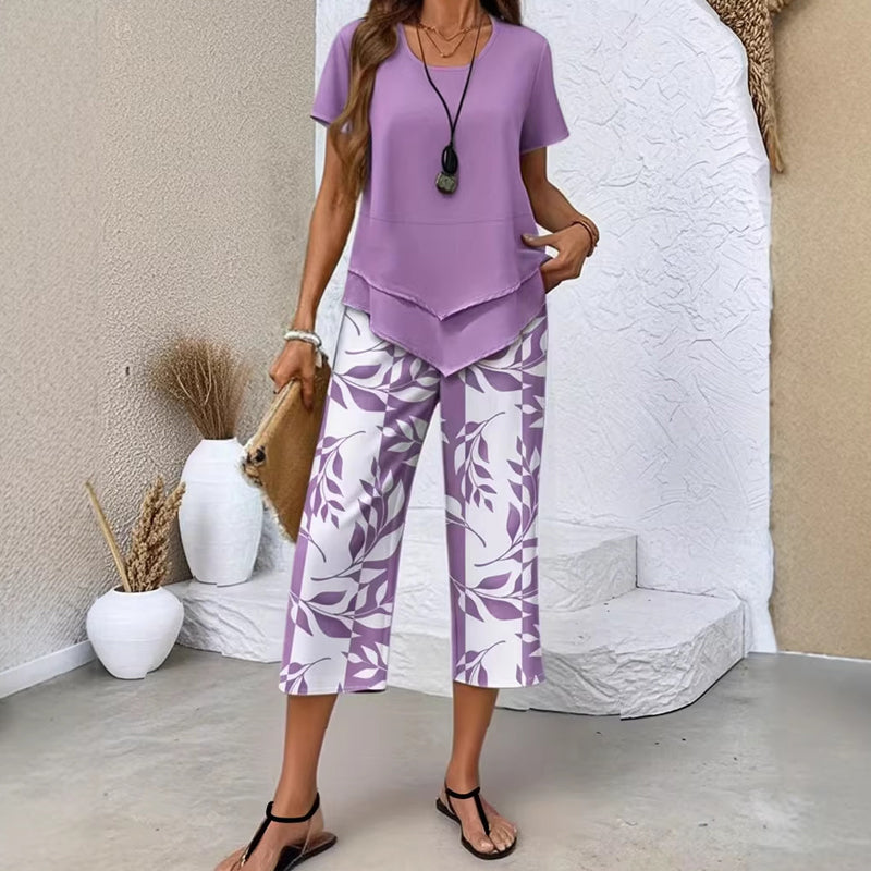 Conjunto casual con top largo