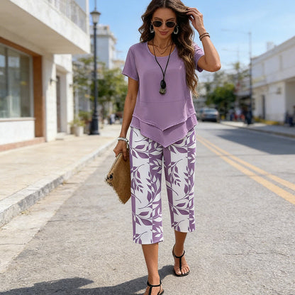 Conjunto Casual Mujer Dos Piezas – Diseño Fluido con Estampado