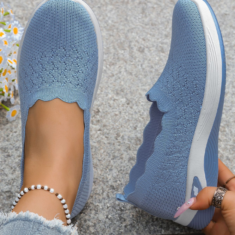 Zapatillas de caminar para mujer con malla transpirable, sin cordones – Modelo ortopédico con suela amortiguadora y comodidad