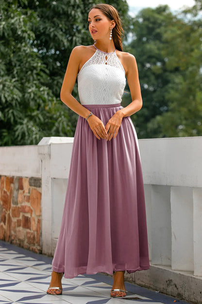 Alejandra | Vestido maxi de mujer para invitada de boda con cuello halter
