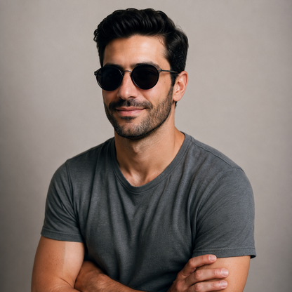 Unisex Gafas de sol redondas con brazos delgados