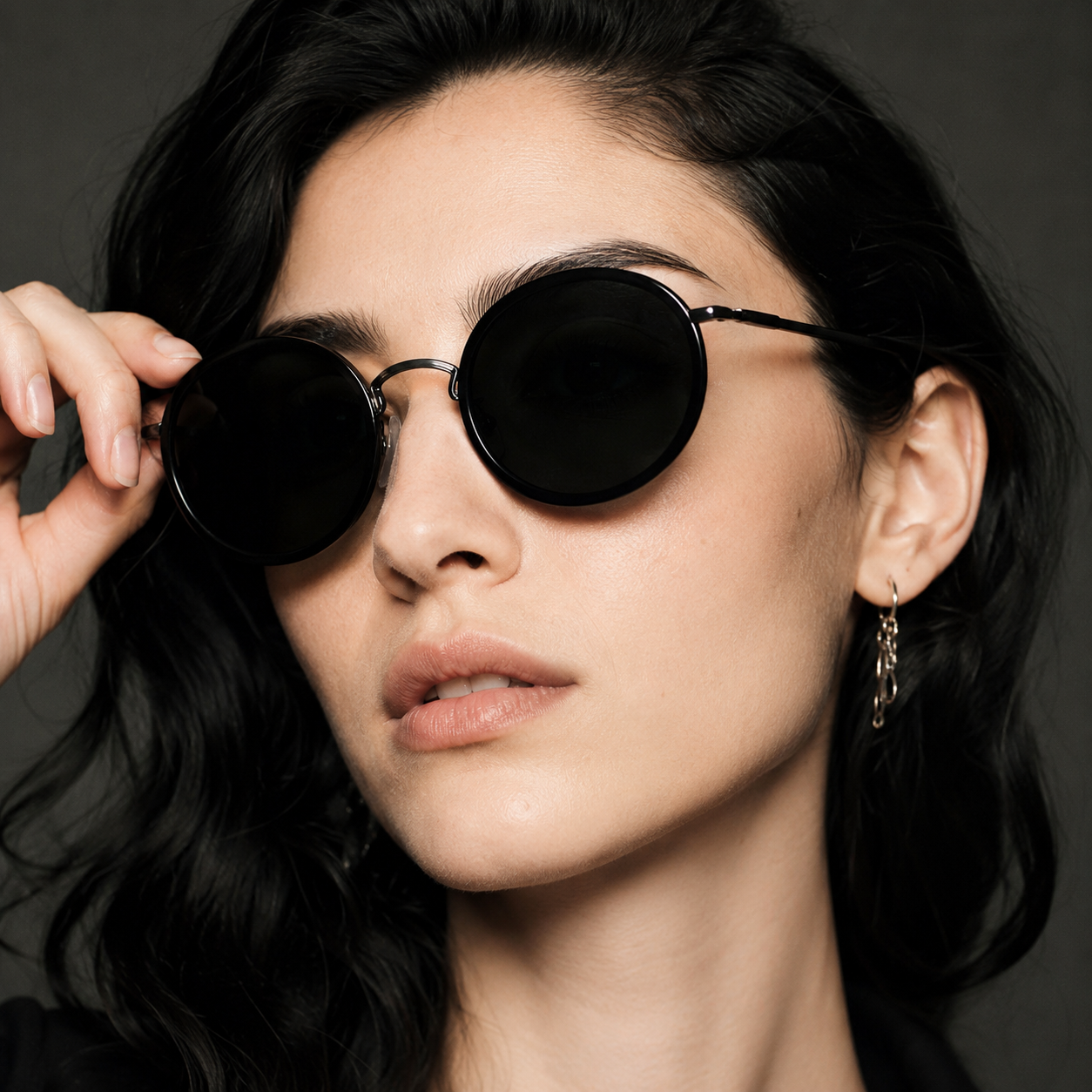 Unisex Gafas de sol redondas con brazos delgados