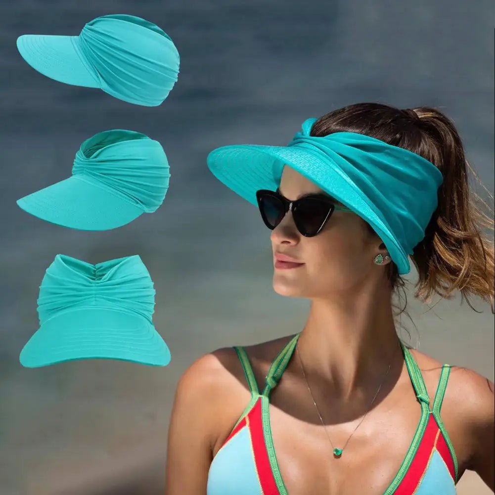 Visera de ala ancha para mujer con detalle trenzado