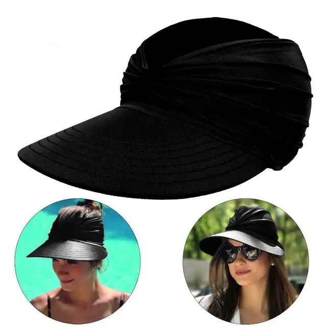 Visera de ala ancha para mujer con detalle trenzado
