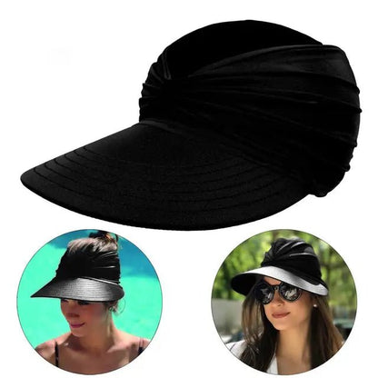 Visera de ala ancha para mujer con detalle trenzado